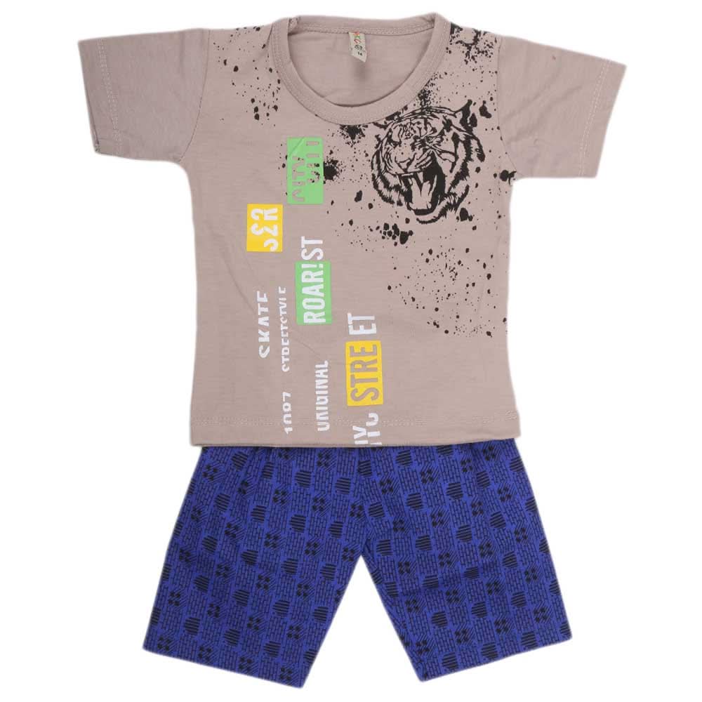 Boys Half Sleeves 2 Piece Suit - Light Grey, Kids, Boys Sets And Suits, Chase Value, Chase Value