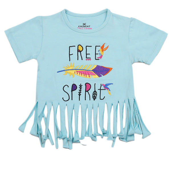 Eminent Girls Embroidered T-Shirt - Sky Blue, Kids, Girls T-Shirts, Eminent, Chase Value