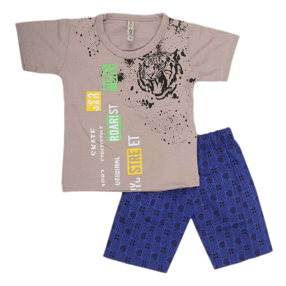 Boys Half Sleeves 2 Piece Suit - Light Grey, Kids, Boys Sets And Suits, Chase Value, Chase Value
