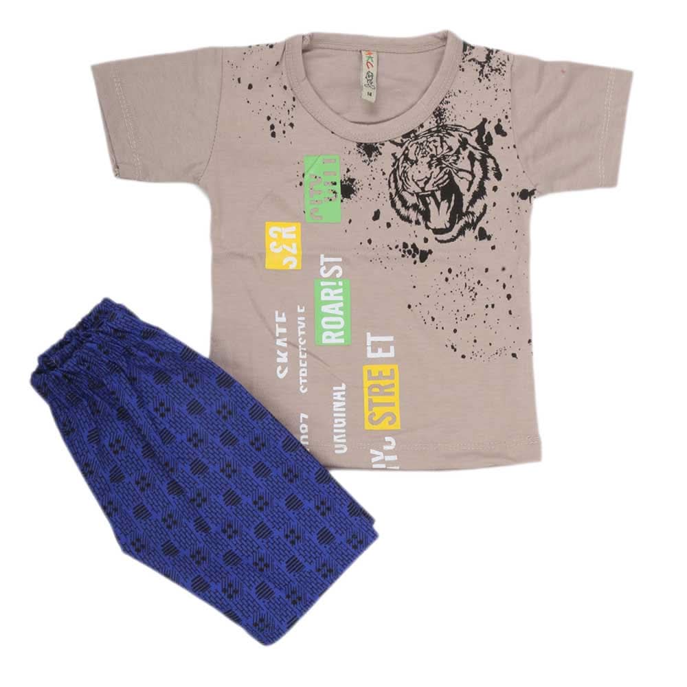 Boys Half Sleeves 2 Piece Suit - Light Grey, Kids, Boys Sets And Suits, Chase Value, Chase Value