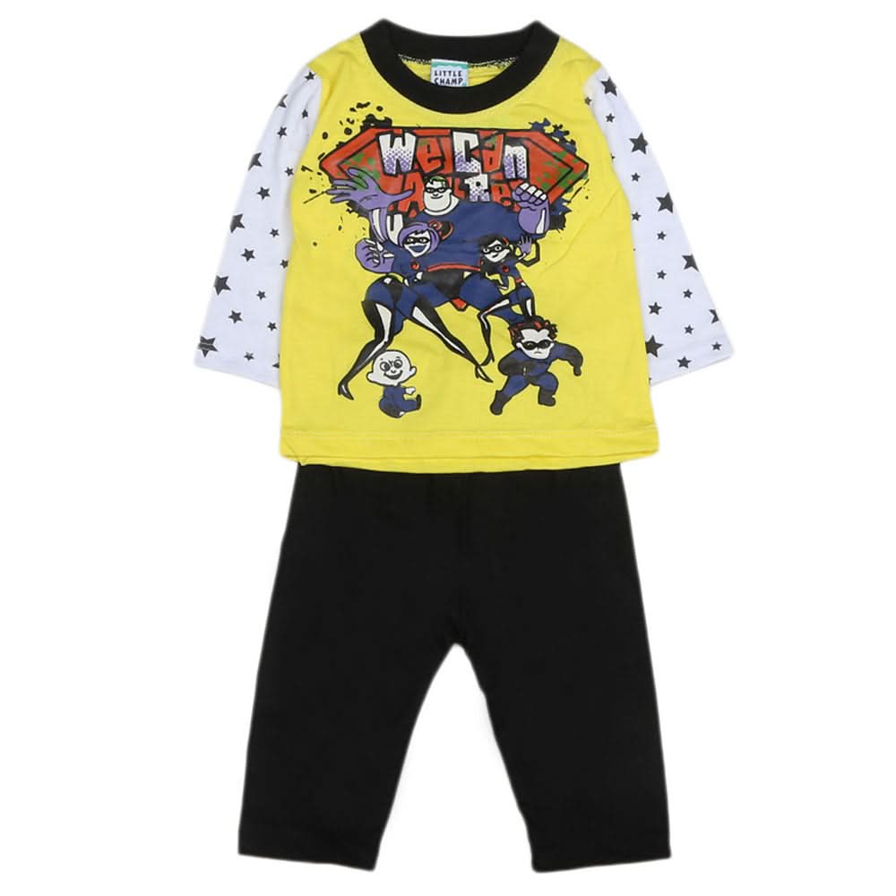 Boys Full Sleeves 2 Pcs Suit - Yellow, Kids, Boys Sets And Suits, Chase Value, Chase Value