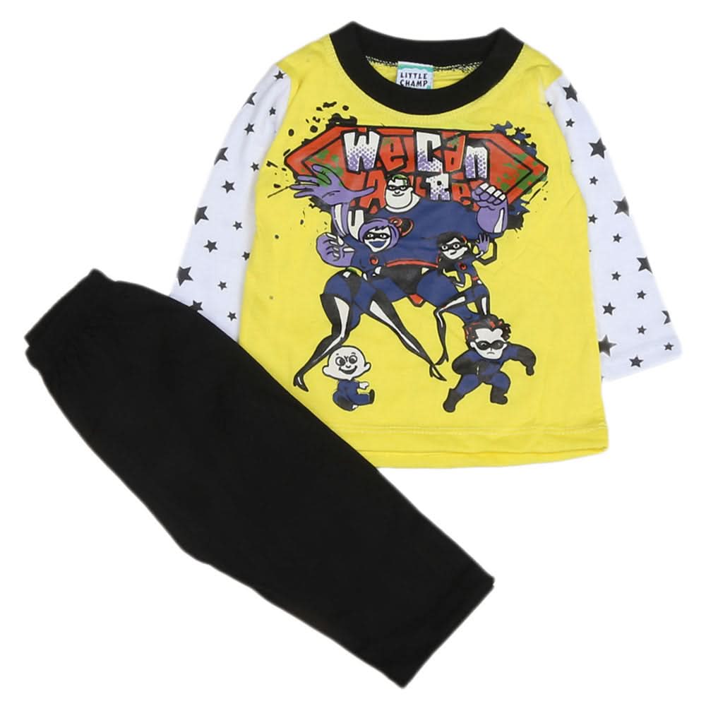 Boys Full Sleeves 2 Pcs Suit - Yellow, Kids, Boys Sets And Suits, Chase Value, Chase Value