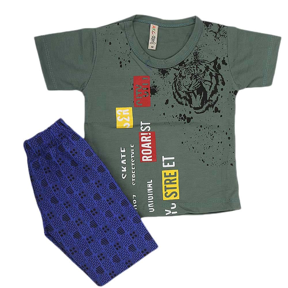 Boys Half Sleeves 2 Piece Suit - Green, Kids, Boys Sets And Suits, Chase Value, Chase Value