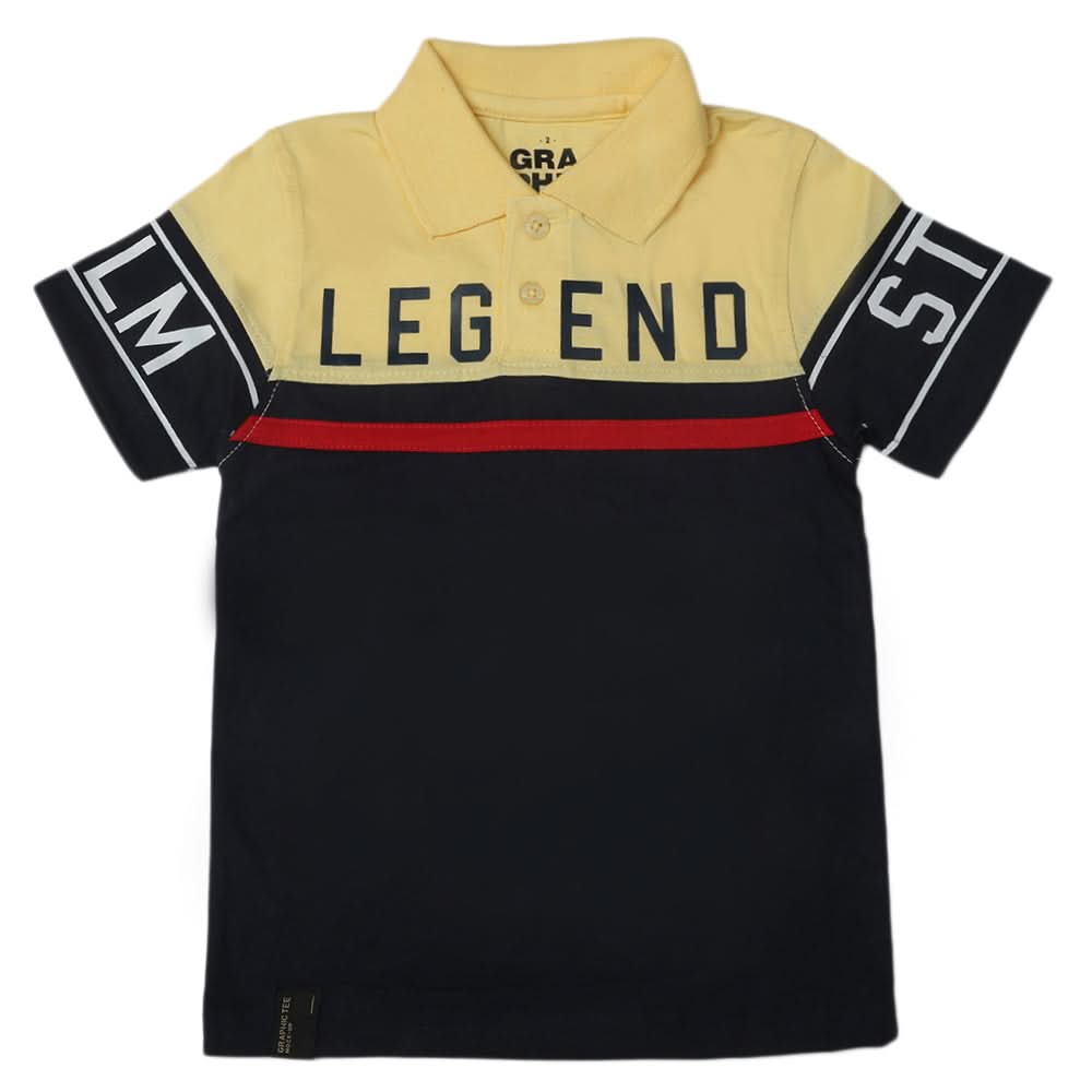 Boys Half Sleeves Polo T-Shirt - Lemon, Boys T-Shirts, Chase Value, Chase Value