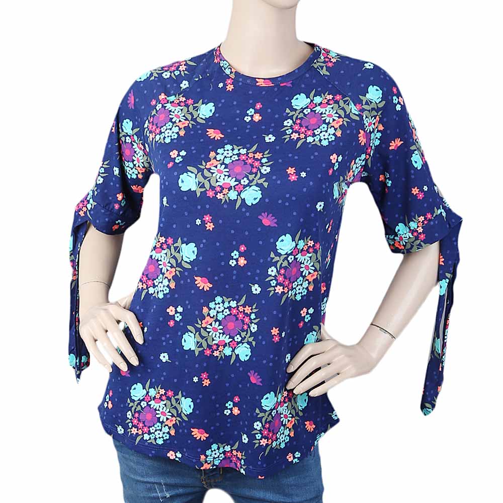 Women's Printed Western Top - Navy Blue, Women, T-Shirts And Tops, Chase Value, Chase Value