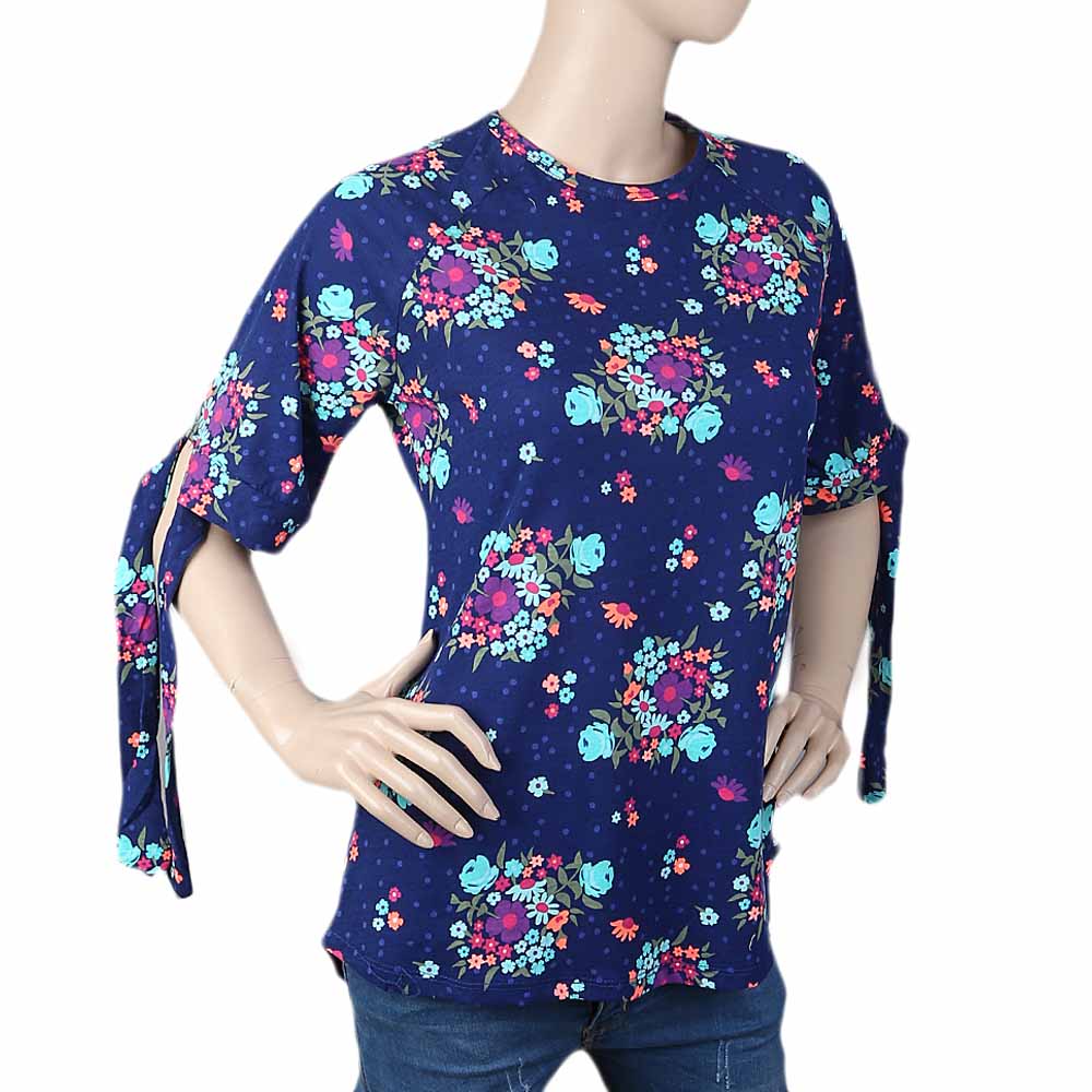 Women's Printed Western Top - Navy Blue, Women, T-Shirts And Tops, Chase Value, Chase Value