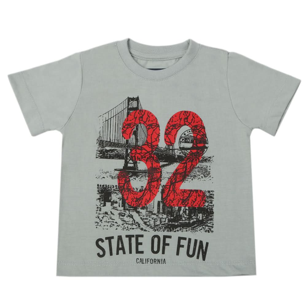 Boys Half Sleeves T-Shirt - Light Grey, Boys T-Shirts, Chase Value, Chase Value