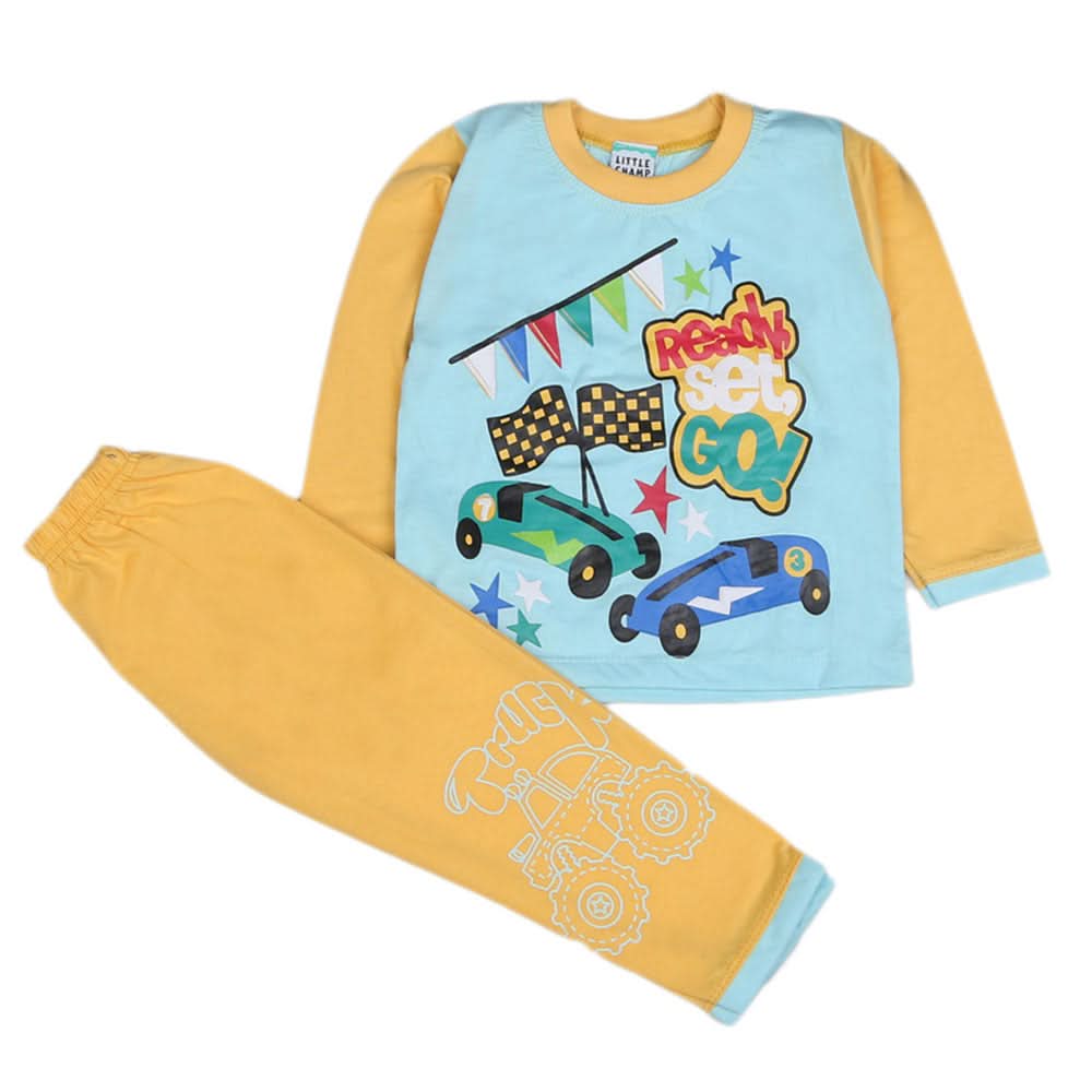 Boys Full Sleeves 2 Pcs Suit - Blue, Kids, Boys Sets And Suits, Chase Value, Chase Value