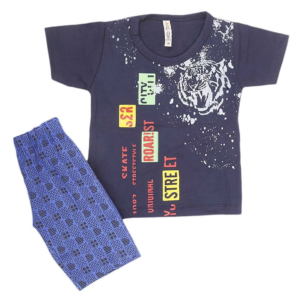 Boys Half Sleeves 2 Piece Suit - Navy Blue, Kids, Boys Sets And Suits, Chase Value, Chase Value