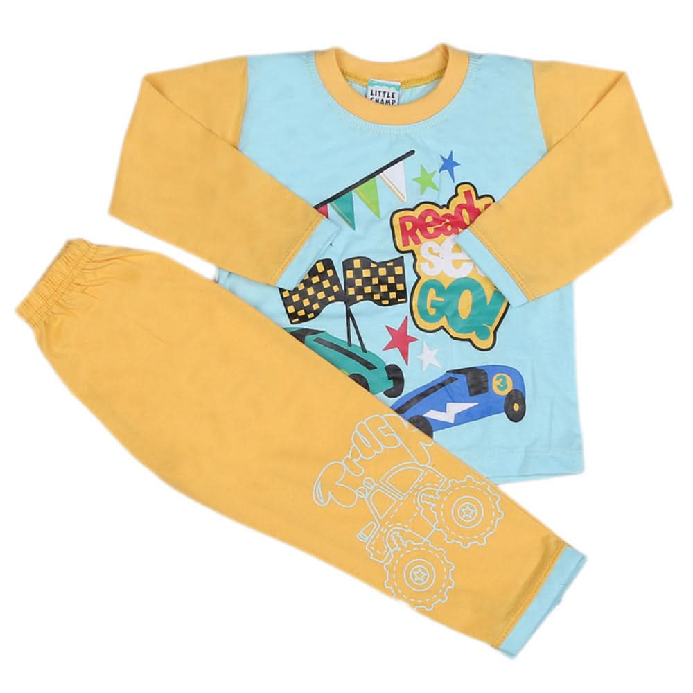 Boys Full Sleeves 2 Pcs Suit - Blue, Kids, Boys Sets And Suits, Chase Value, Chase Value