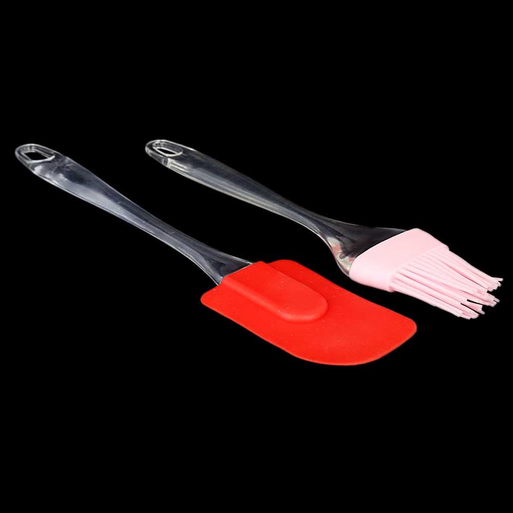Spatula And Oil Brush 2 Pcs - Pink, Home & Lifestyle, Baking, Chase Value, Chase Value
