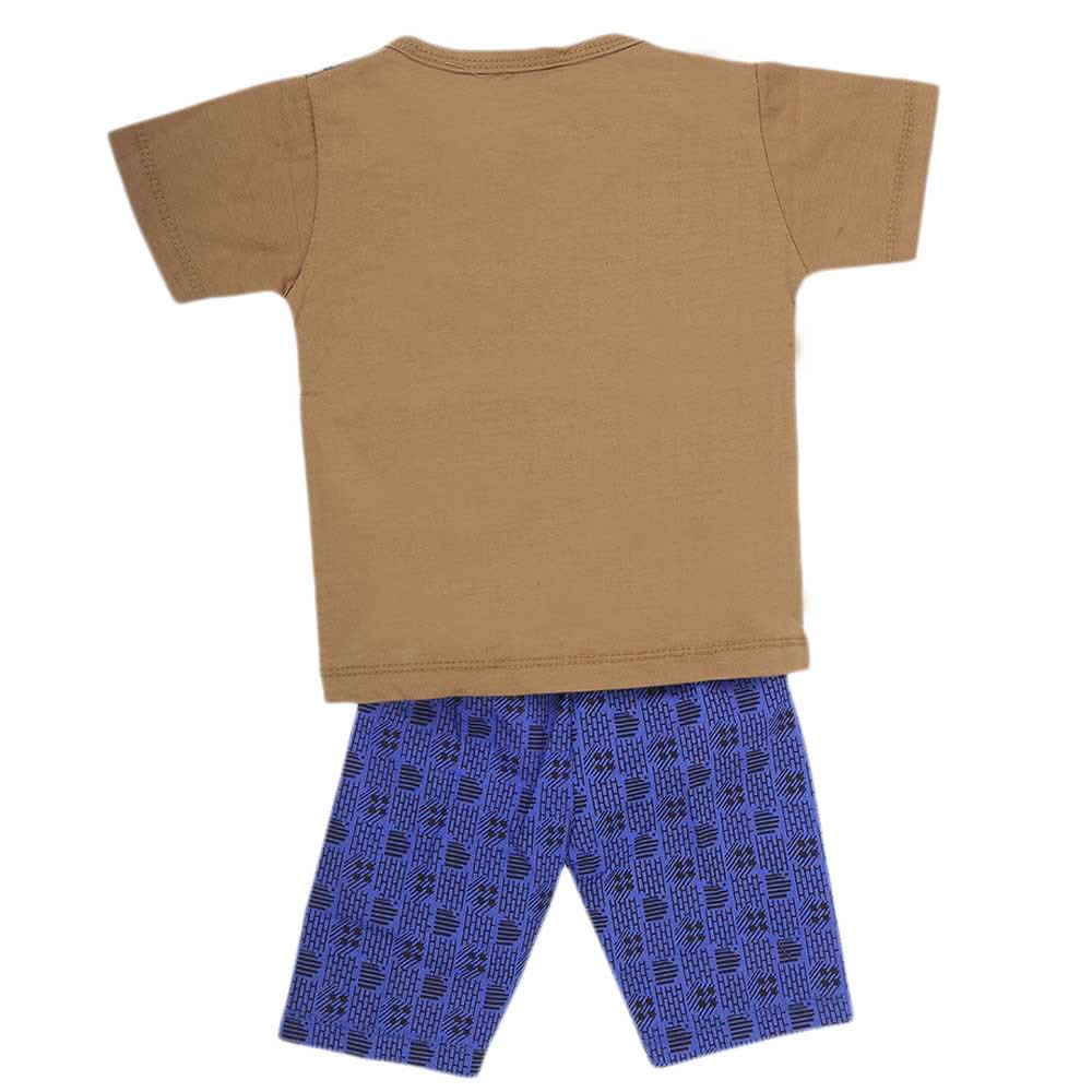 Boys Half Sleeves 2 Piece Suit - Khaki, Kids, Boys Sets And Suits, Chase Value, Chase Value