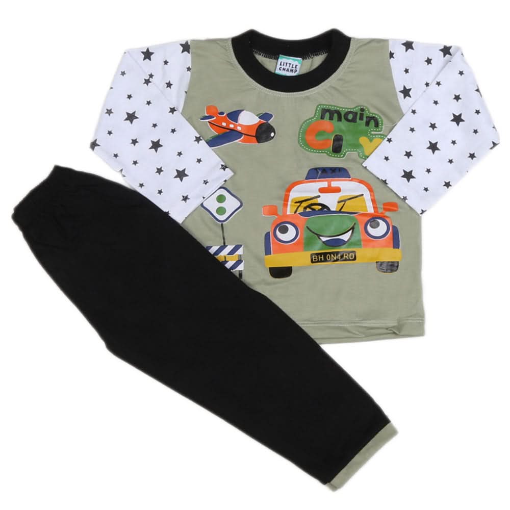 Boys Full Sleeves 2 Pcs Suit - Green, Kids, Boys Sets And Suits, Chase Value, Chase Value