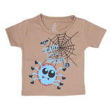 Newborn Boys Printed Half Sleeves T-Shirt - Brown, Kids, NB Boys Shirts And T-Shirts, Chase Value, Chase Value
