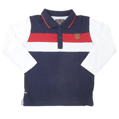 Boys Full Sleeves Fancy Polo T-Shirt - Navy Blue, Kids, Boys T-Shirts, Eminent, Chase Value