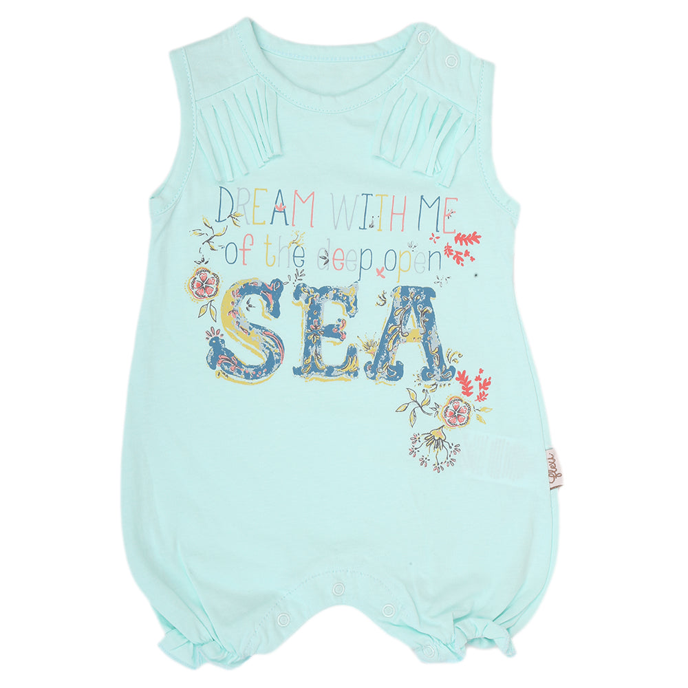 Newborn Girls Half Sleeves Romper - Cyan, Kids, Newborn Girls Rompers, Chase Value, Chase Value
