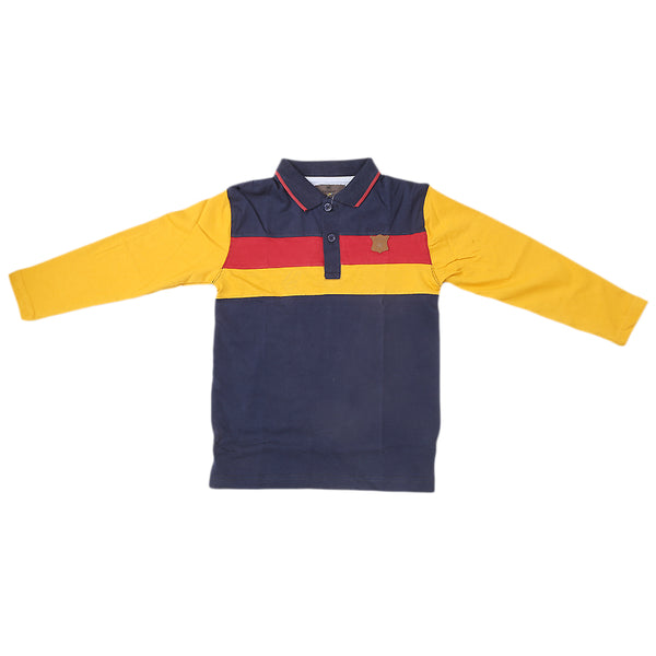 Boys Full Sleeves Fancy Polo T-Shirt - Mustard, Kids, Boys T-Shirts, Eminent, Chase Value