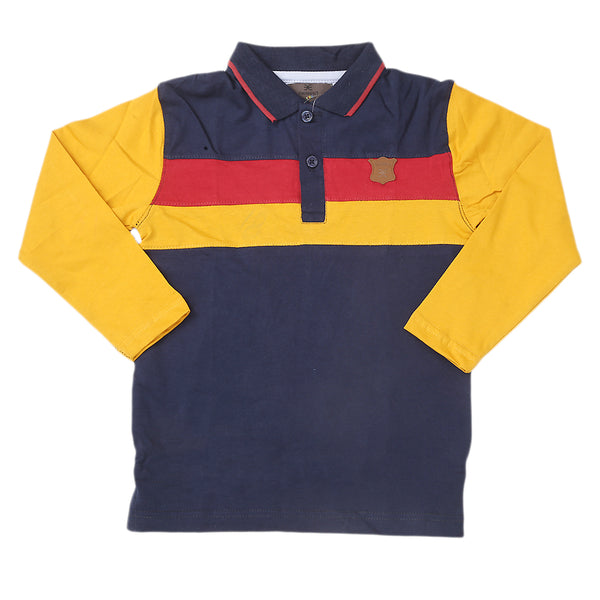 Boys Full Sleeves Fancy Polo T-Shirt - Mustard, Kids, Boys T-Shirts, Eminent, Chase Value