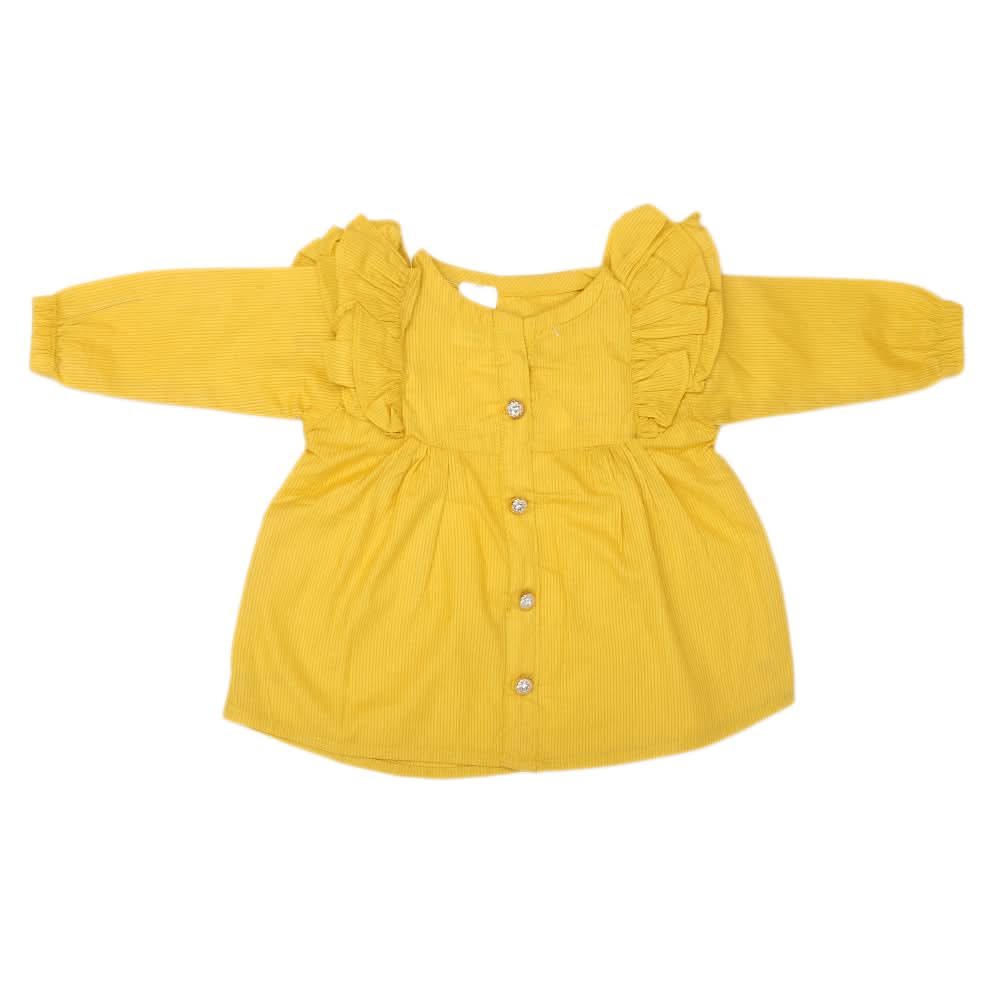 Newborn Girls Frock-A.F 4008 - Yellow, Kids, NB Girls Frocks, Chase Value, Chase Value