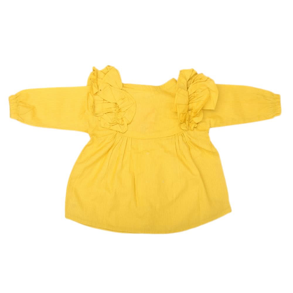 Newborn Girls Frock-A.F 4008 - Yellow, Kids, NB Girls Frocks, Chase Value, Chase Value
