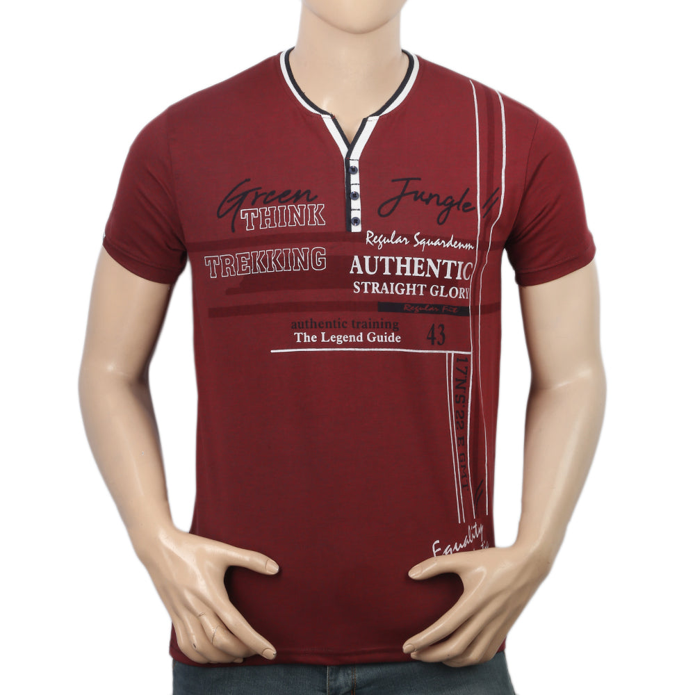 Men's Half Sleeves T-Shirt - Maroon, Men, T-Shirts And Polos, Chase Value, Chase Value