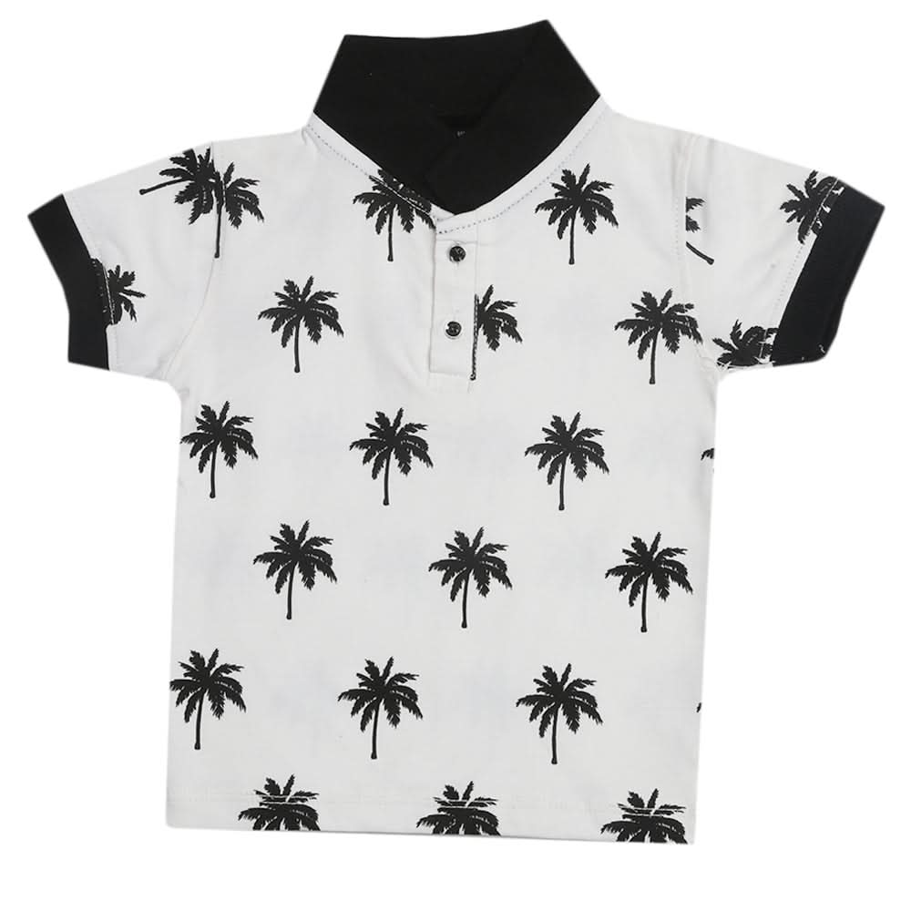 Boys Half Sleeves T-Shirt - White, Boys T-Shirts, Chase Value, Chase Value