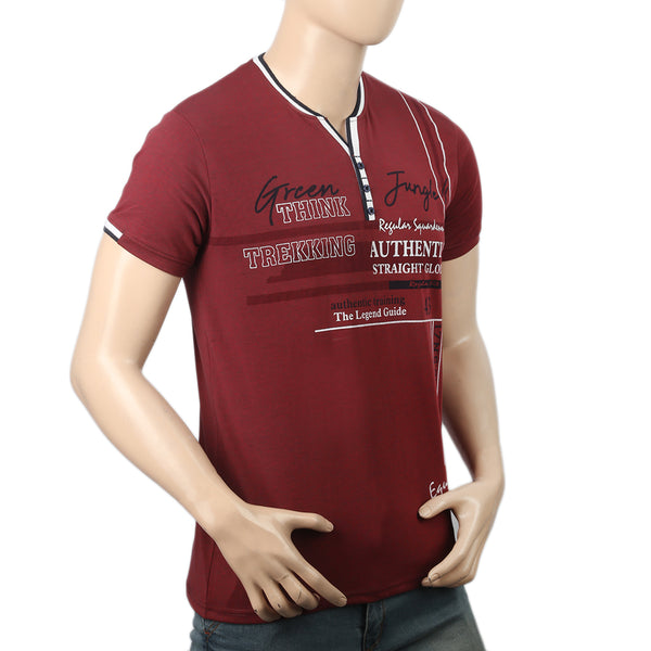 Men's Half Sleeves T-Shirt - Maroon, Men, T-Shirts And Polos, Chase Value, Chase Value