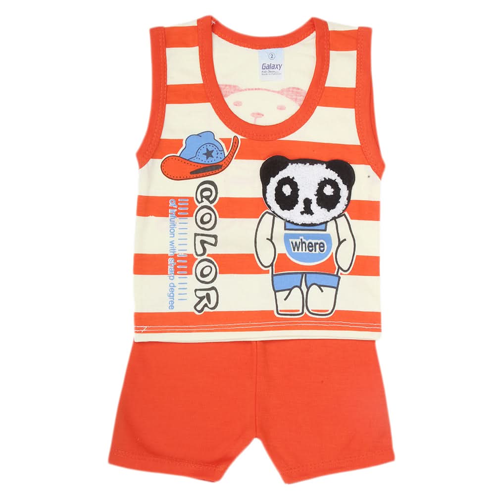 Newborn Boys Sando Suit 1120 - Orange, Kids, NB Boys Sets And Suits, Chase Value, Chase Value