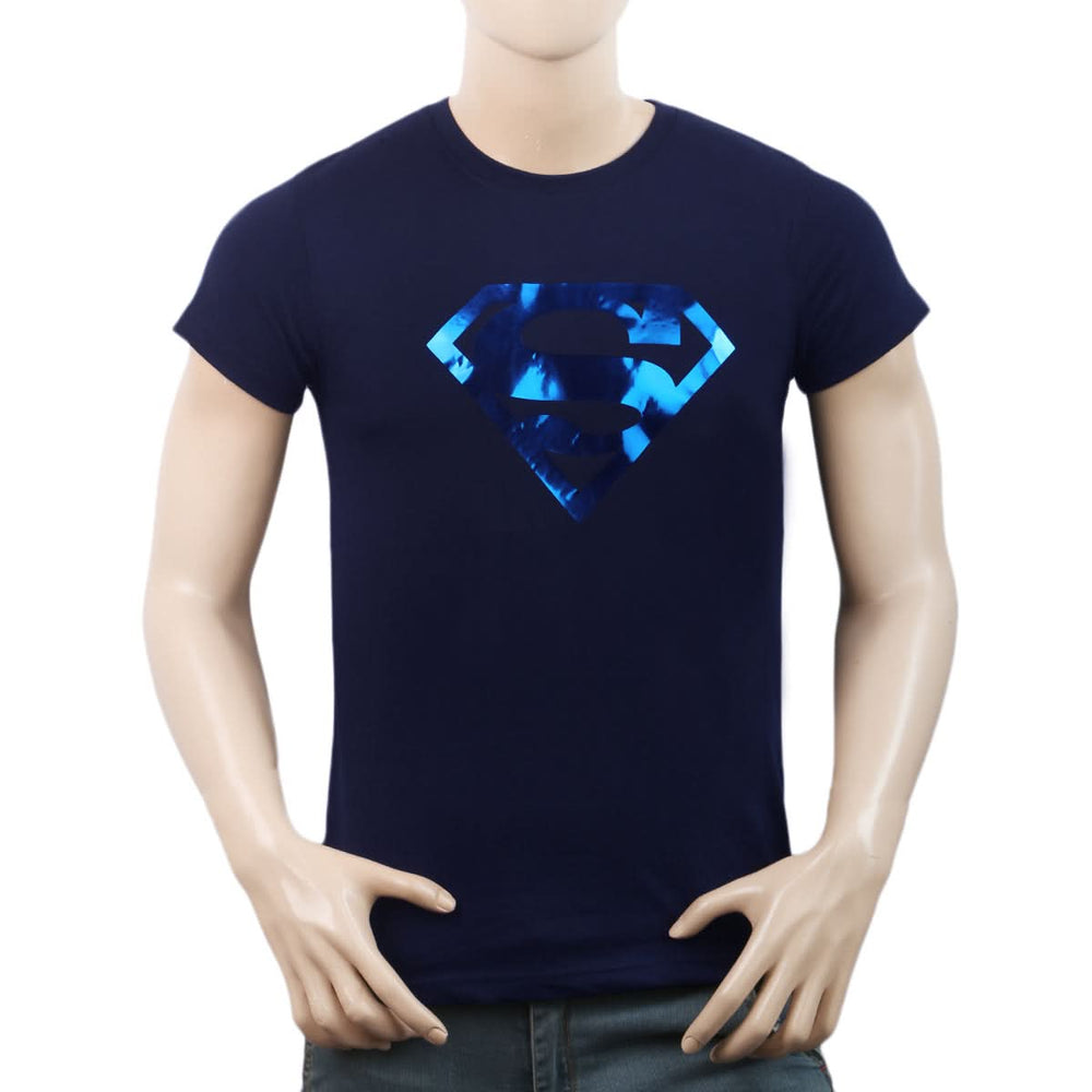 Men's Half Sleeves Round Neck T-Shirt - Navy Blue, Men, T-Shirts And Polos, Chase Value, Chase Value
