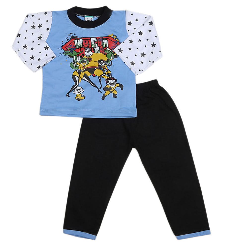 Boys Full Sleeves 2 Pcs Suit - Blue, Kids, Boys Sets And Suits, Chase Value, Chase Value