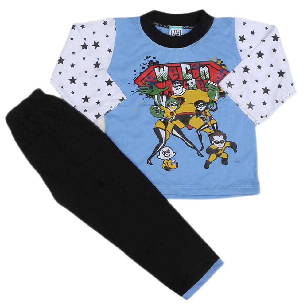 Boys Full Sleeves 2 Pcs Suit - Blue, Kids, Boys Sets And Suits, Chase Value, Chase Value