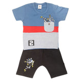 Newborn Boys Half Sleeves Suit - Steel Blue, Kids, NB Boys Sets And Suits, Chase Value, Chase Value