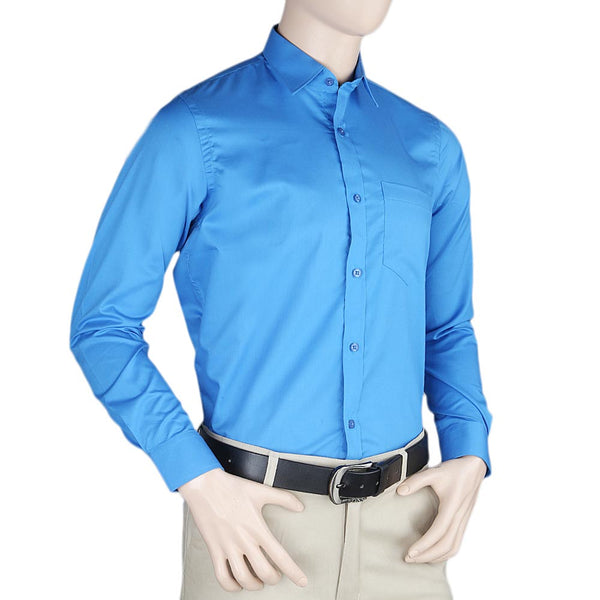 Men's Plain Formal Shirt - Blue - test-store-for-chase-value