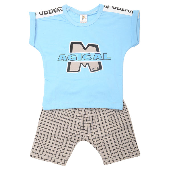 Newborn Boys Half Sleeves Suit - Blue, Kids, NB Boys Sets And Suits, Chase Value, Chase Value