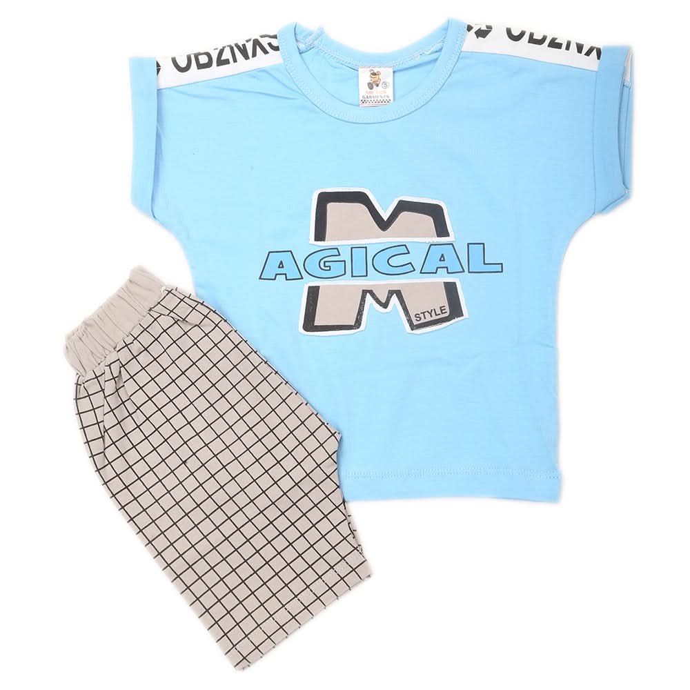 Newborn Boys Half Sleeves Suit - Blue, Kids, NB Boys Sets And Suits, Chase Value, Chase Value