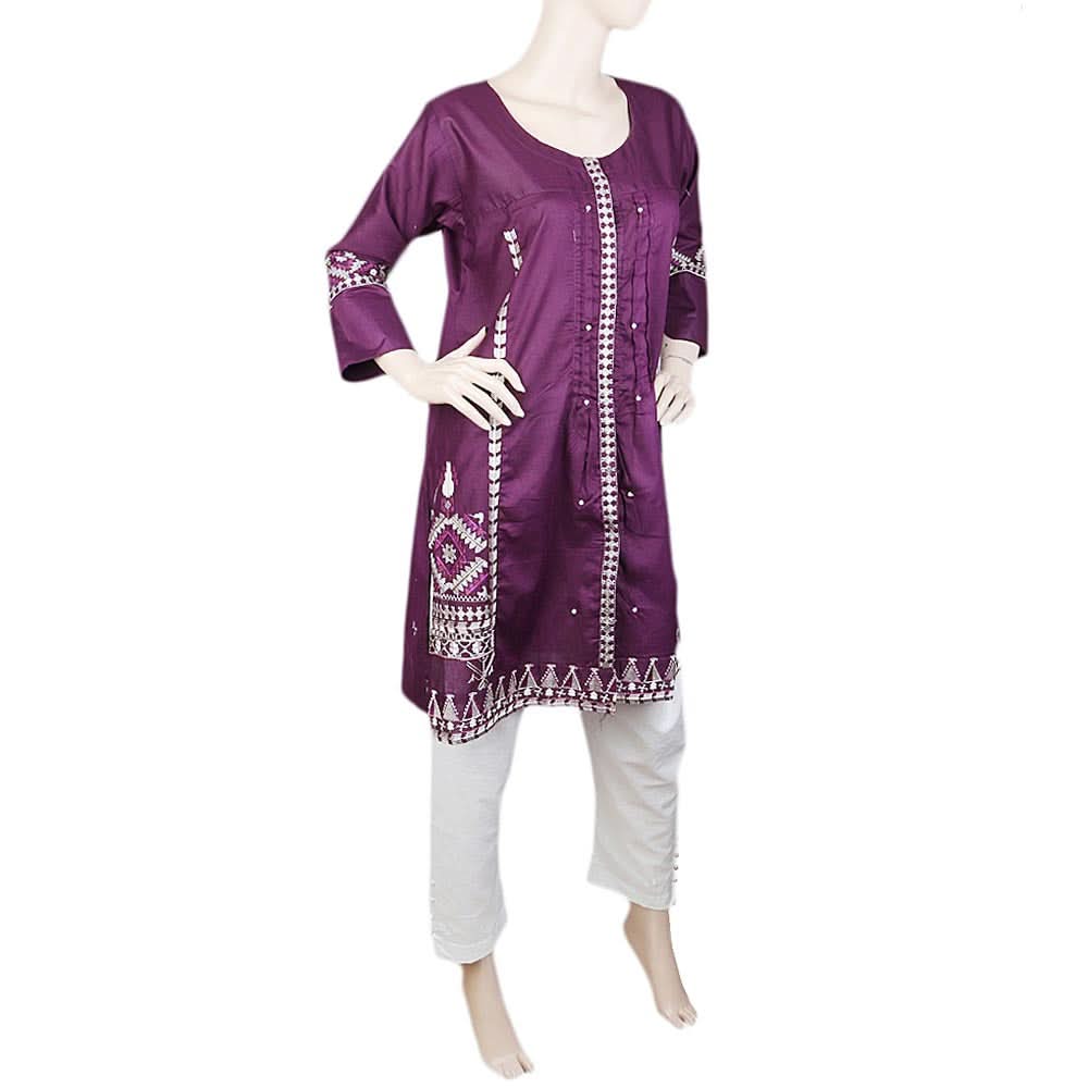 Women's Embroidered 2 Piece Suit - Purple, Women, Shalwar Suits, Chase Value, Chase Value