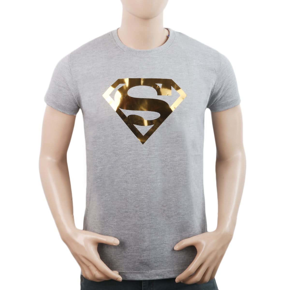 Men's Half Sleeves Round Neck T-Shirt - Grey, Men, T-Shirts And Polos, Chase Value, Chase Value