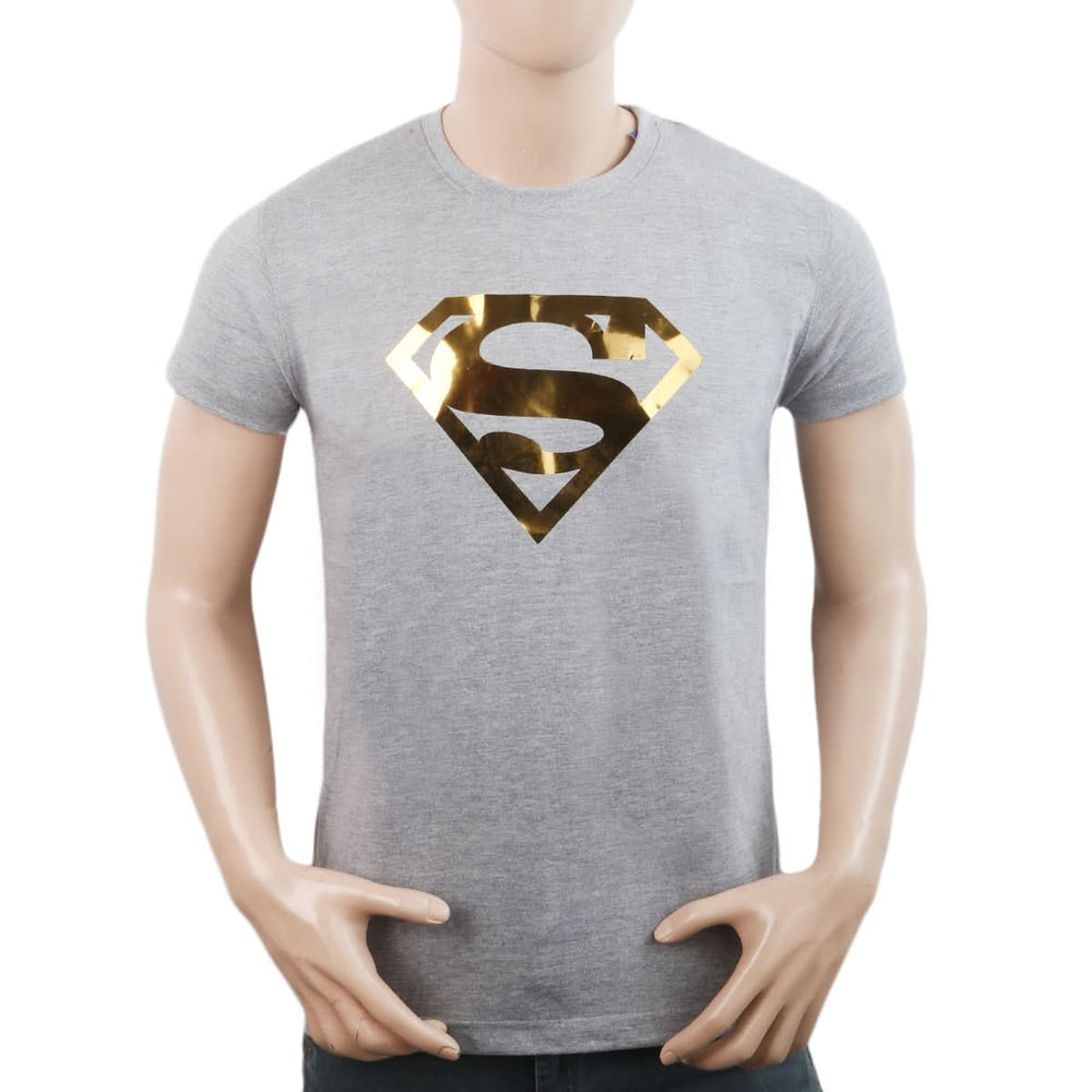 Men's Half Sleeves Round Neck T-Shirt - Grey, Men, T-Shirts And Polos, Chase Value, Chase Value