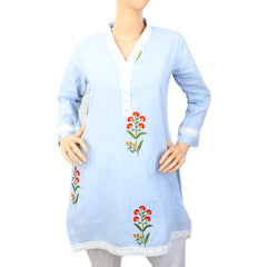 Women's Embroidered Lining Kurti - Blue, Women, Ready Kurtis, Chase Value, Chase Value