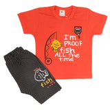Boys Half Sleeves 2 Piece Suit - Red, Kids, Boys Sets And Suits, Chase Value, Chase Value