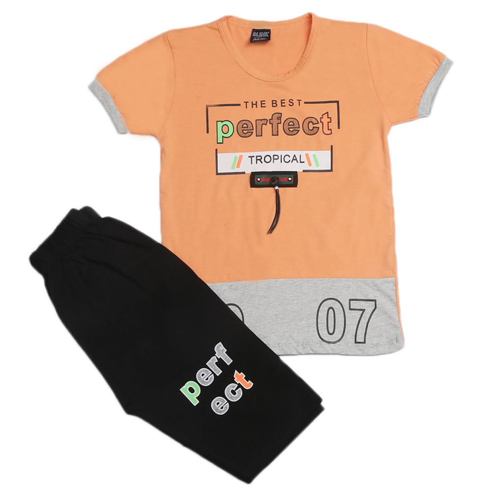 Boys Short Suit - Peach, Kids, Boys Sets And Suits, Chase Value, Chase Value