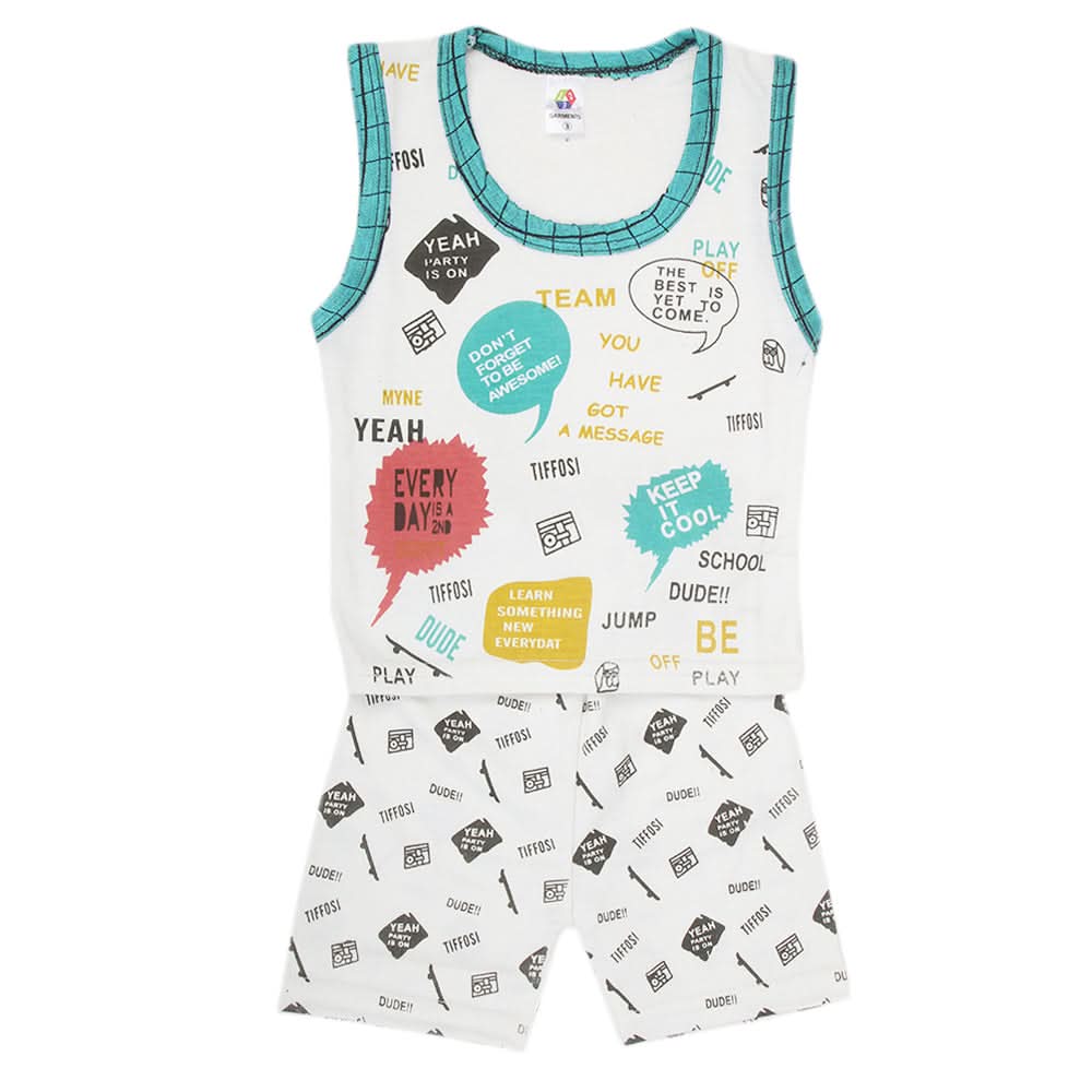 Newborn Boys Sando Suit 822 - Sea Green, Kids, NB Boys Sets And Suits, Chase Value, Chase Value