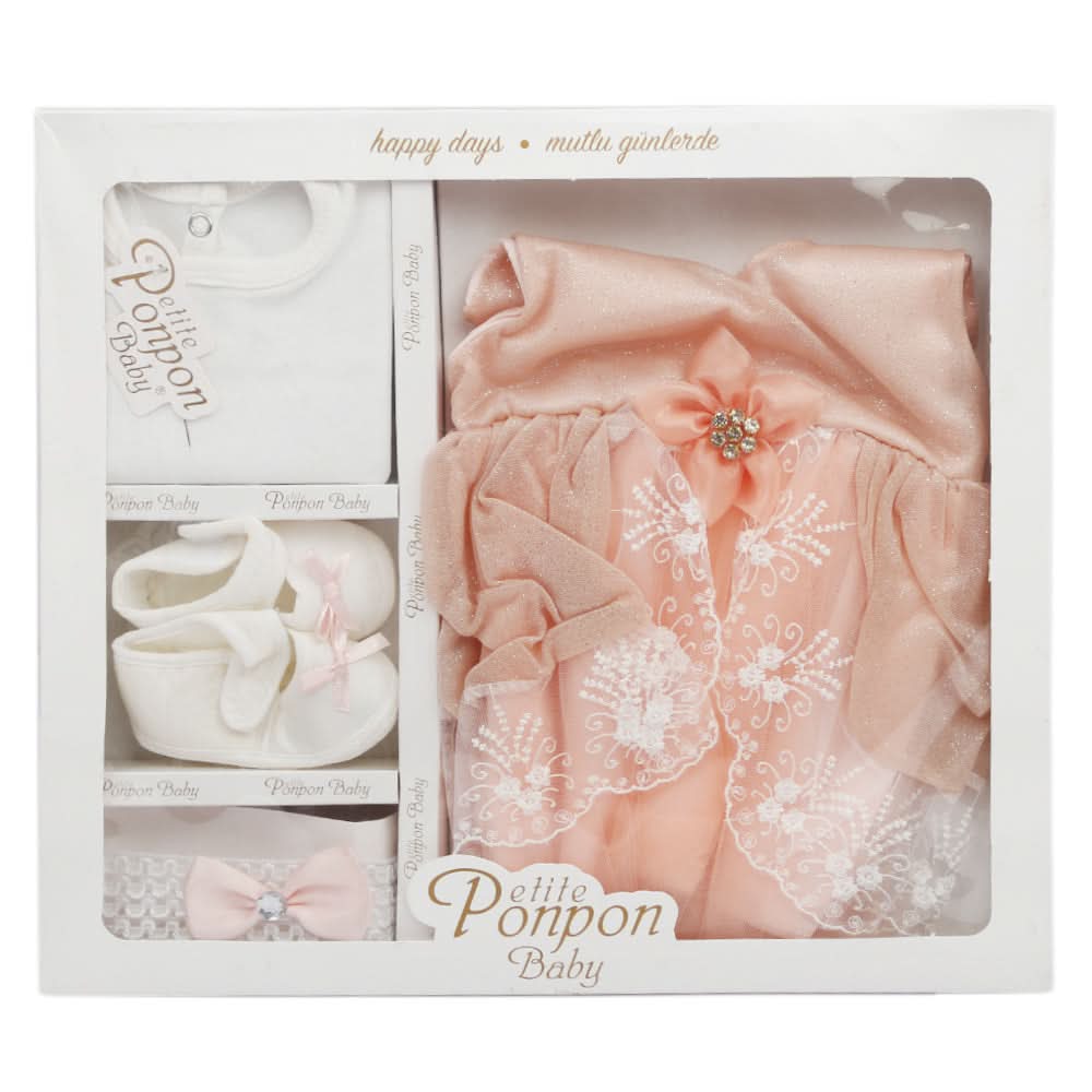 Newborn Girls Gift Set - Peach - D, Kids, Newborn Girls Sets And Suits, Chase Value, Chase Value