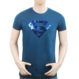 Men's Half Sleeves Round Neck T-Shirt - Steel Blue, Men, T-Shirts And Polos, Chase Value, Chase Value