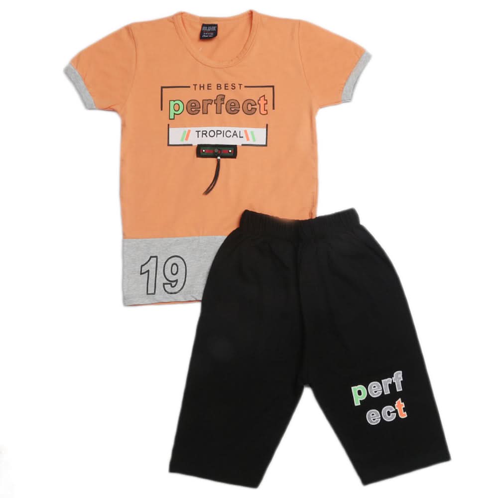 Boys Short Suit - Peach, Kids, Boys Sets And Suits, Chase Value, Chase Value