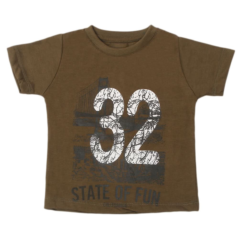 Boys Half Sleeves T-Shirt - Olive Green, Boys T-Shirts, Chase Value, Chase Value