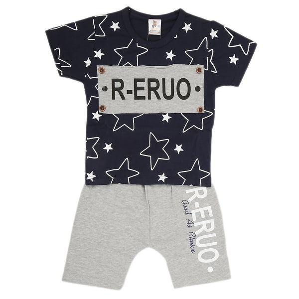 Newborn Boys Half Sleeves Suit - Navy Blue, Kids, NB Boys Sets And Suits, Chase Value, Chase Value