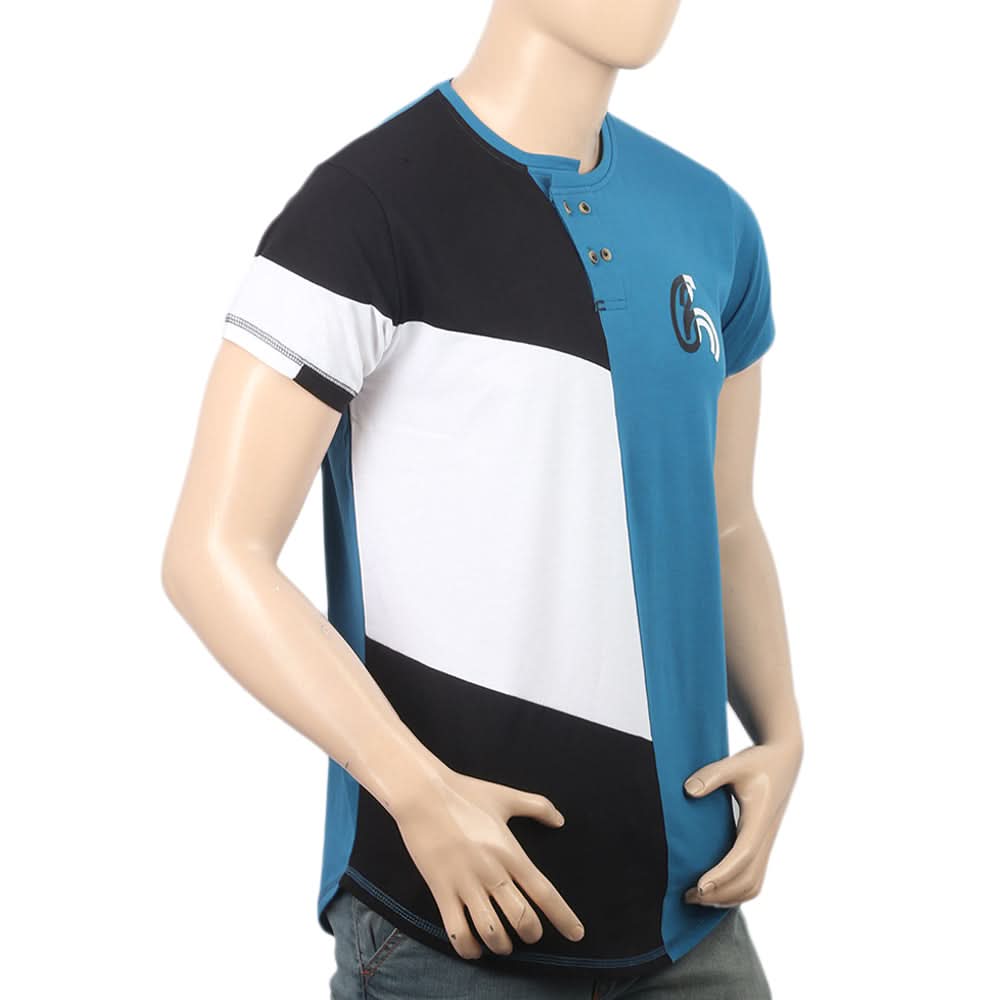 Men's Half Slevees Fancy T-Shirt - Blue, Men, T-Shirts And Polos, Chase Value, Chase Value
