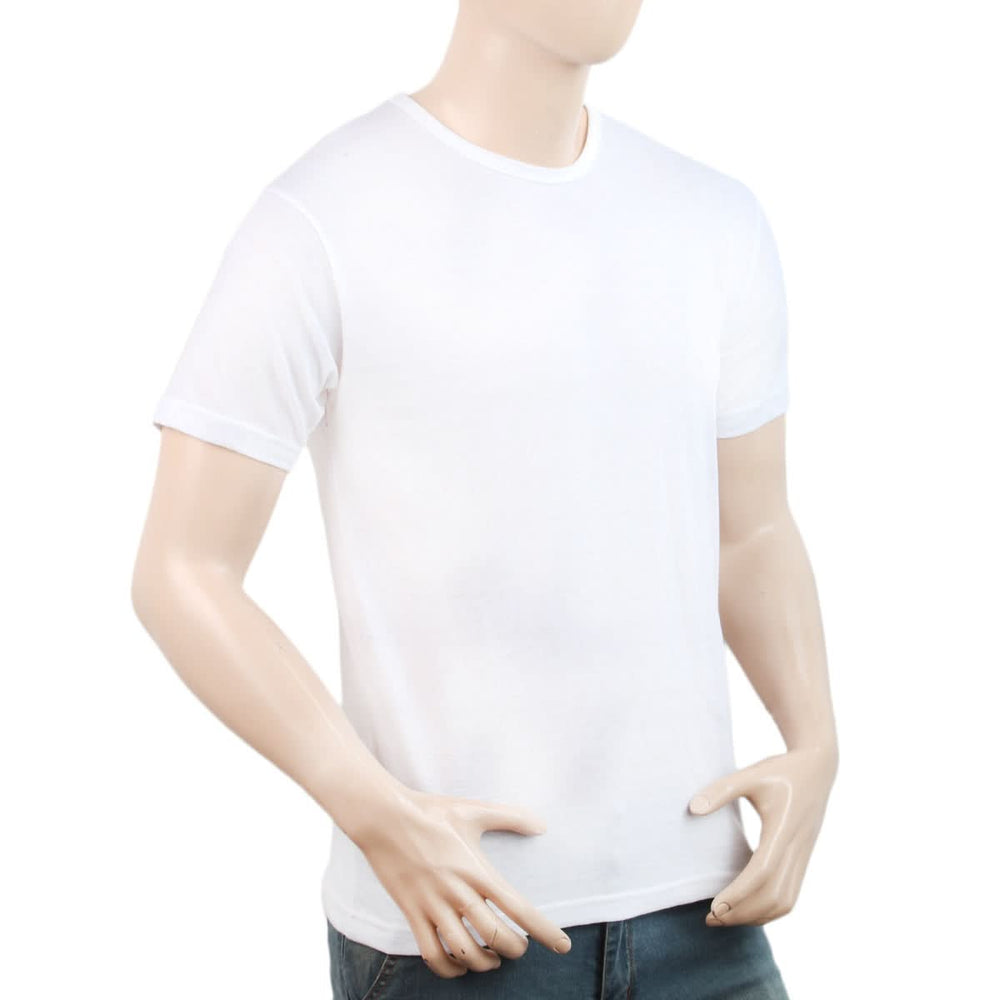 Men's Half Sleeves Plain T-Shirt - White, Men, T-Shirts And Polos, Chase Value, Chase Value