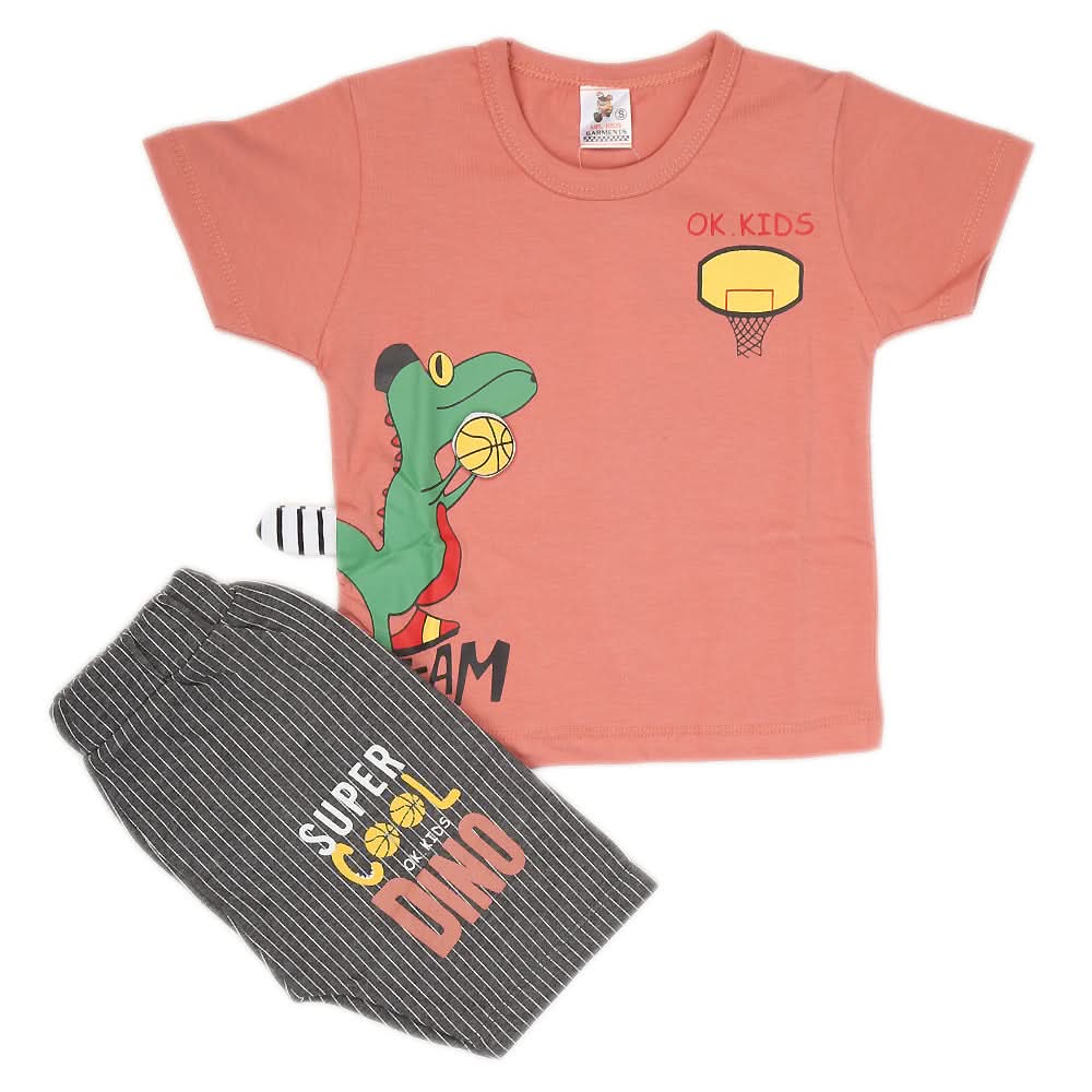 Newborn Boys Half Sleeves Suit - Peach, Kids, NB Boys Sets And Suits, Chase Value, Chase Value